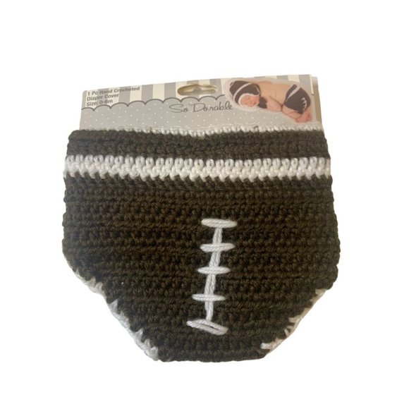0-6 Months So'Dorable New Baby Hand Crocheted Football Diaper Cover - Picture 1 of 7